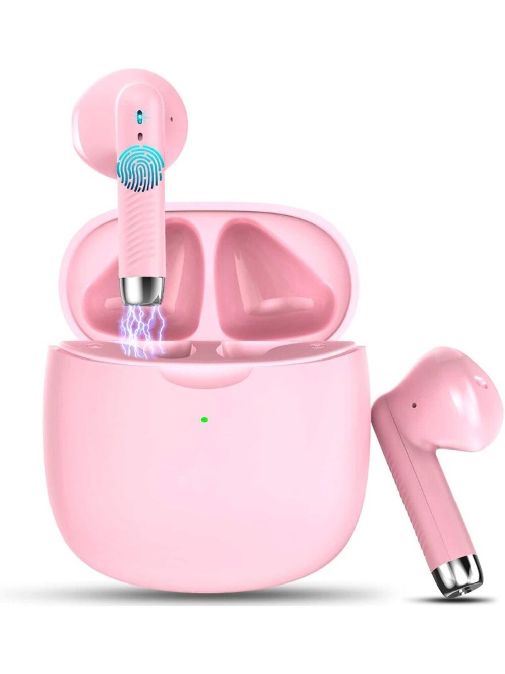Wireless Deep Pink Stereo Bass Ear Noise Cancelling Mic 32H Bluetooth 5.4 Earbud